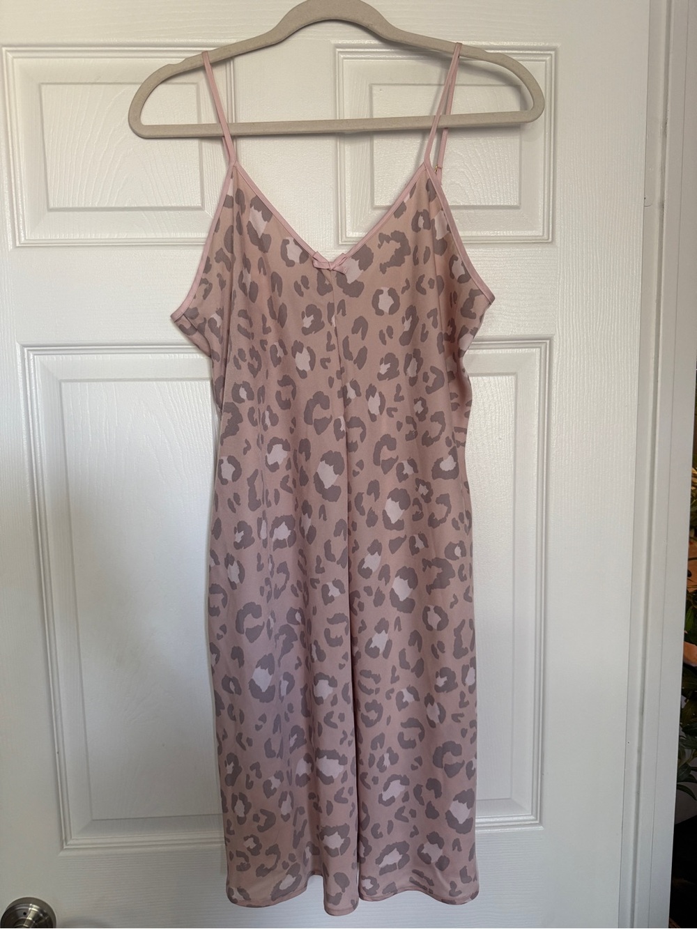Kate Spade New York Pink Taupe Leopard Print Nightgown M